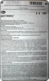 Как принимать таблетки достинекс
