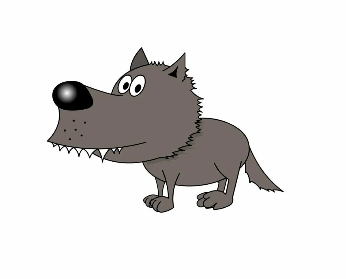 Нарисовать волка мультика