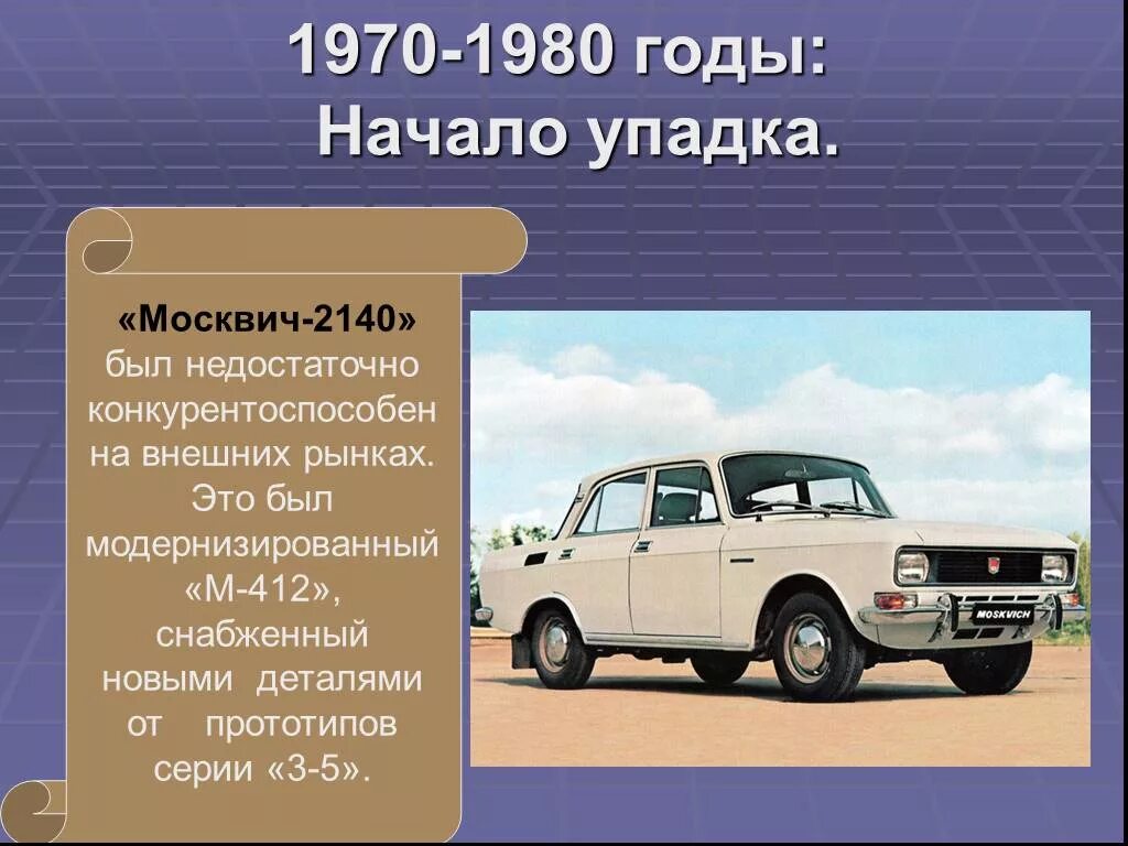 Отчего это во всех москвичах есть что. Презентация Москвич 2140. Презентация автомобиля Москвич. Новый Москвич презентация. Сообщение о машине Москвич.