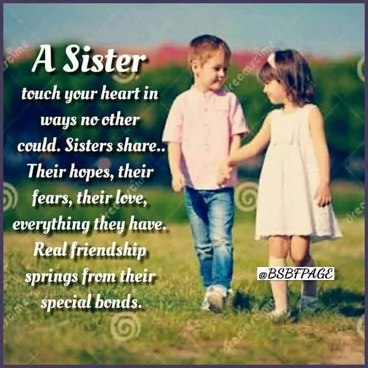 Touching sister