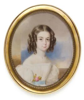 15. Emanuel Thomas Peter Portrait of a young girl Watercolour and bodycolou...