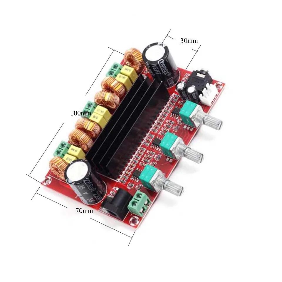 Digital Subwoofer Amplifier Board - TPA3116D2 DC12V-24V 2x50W+100W 2.1 Channel -
