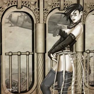 Raven, une pinup steampunk.