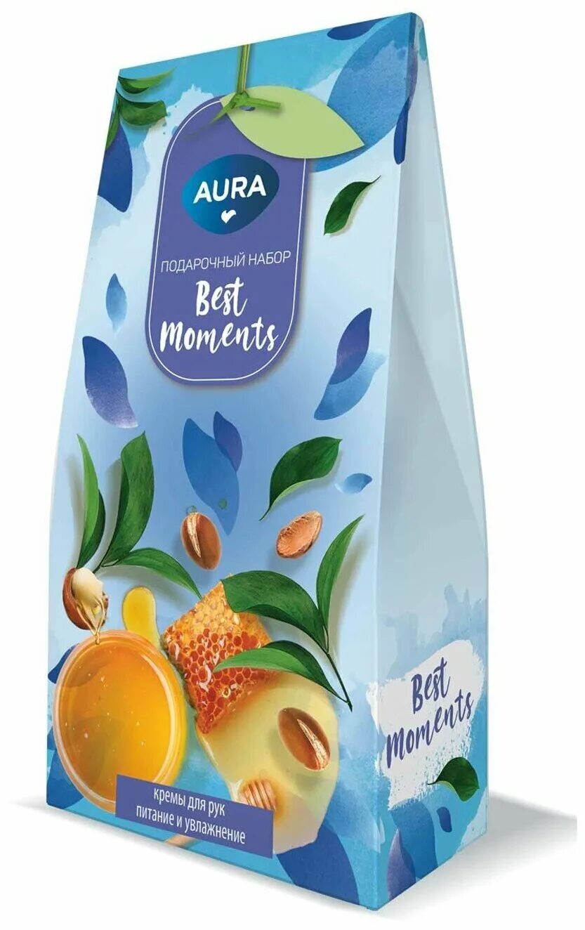 Аура подарочный набор крем для рук. The best aura moment. 75мл. Набор (жен) aura best moments(кр. Д/жен.