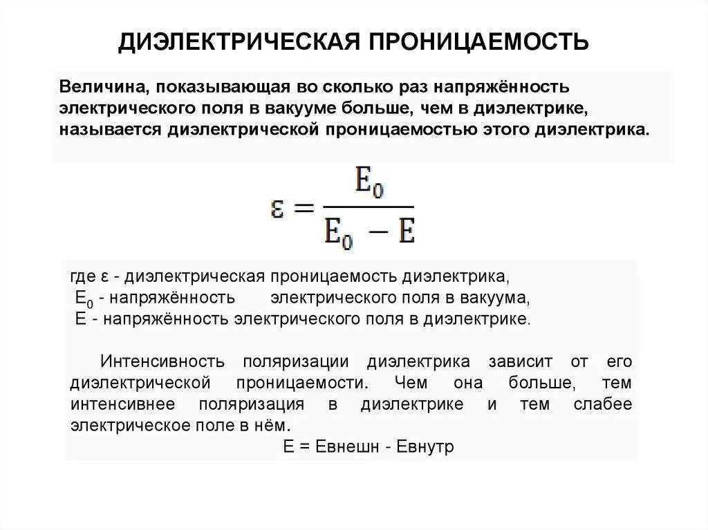 Определите диэлектрическую проницаемость. Электрическая проницаемость диэлектрика. диэлектрическая проницаемость 8.85. формула и обозначения диэлектрическая проницаемость среды. диэлектрическая проницаемость диэлектрика.