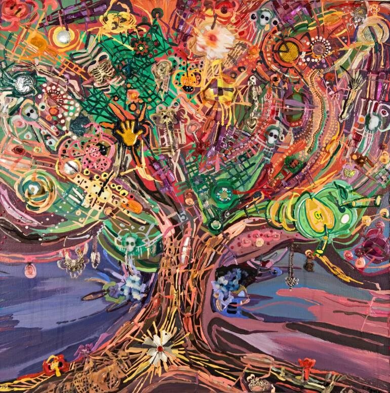 Время пестрых. Дерево жизни. Дерево жизни живопись. Картина дерево жизни. Дерево жизни абстракция.