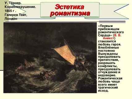 Начальное представление о романтизме 8 класс литература