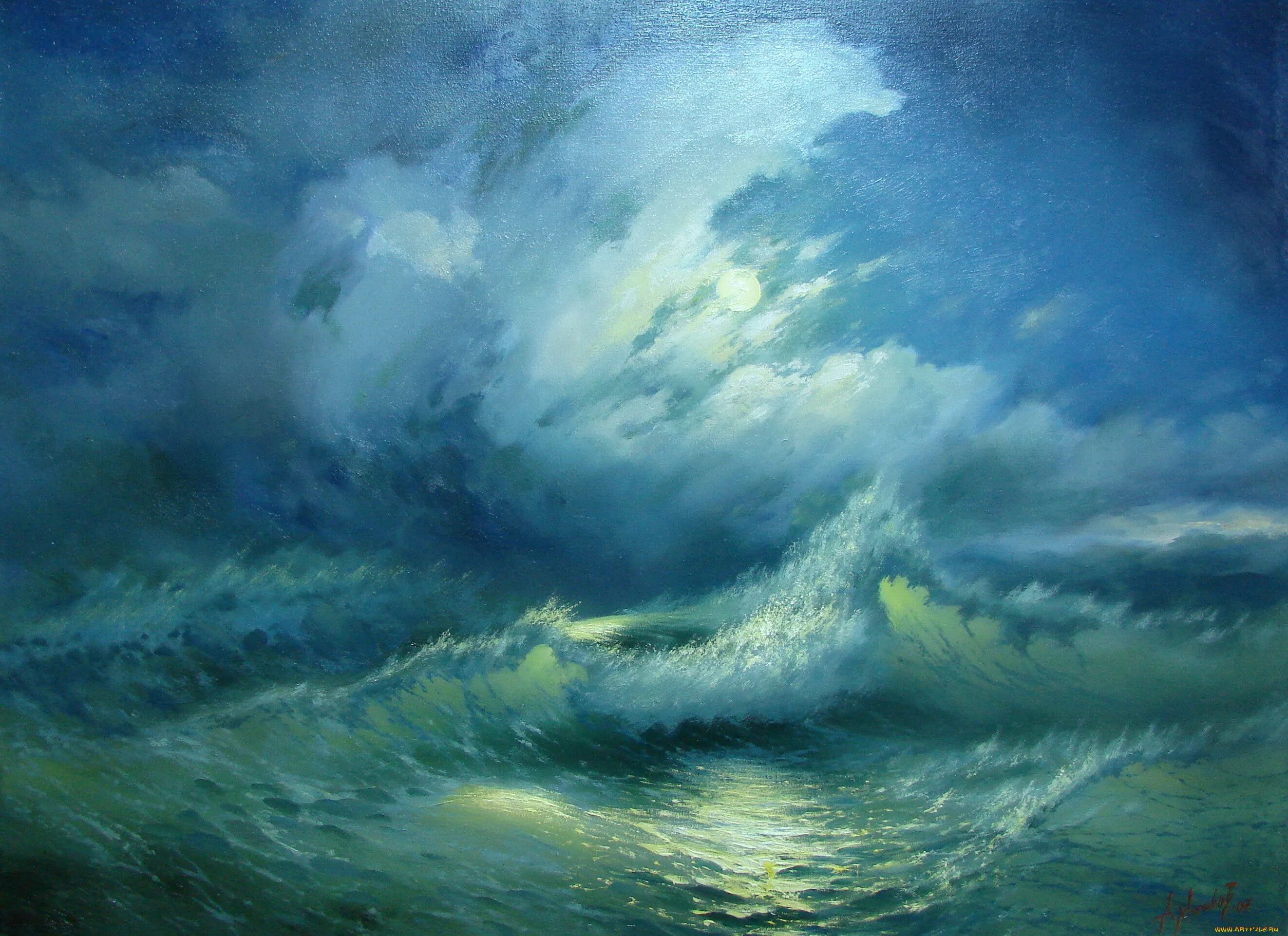 Как называются художники рисующие море. Айвазовский волна картина. Бушующее море Айвазовский.