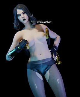 fortnite, breasts, female, female only, fingerless gloves, gun, gun holster...