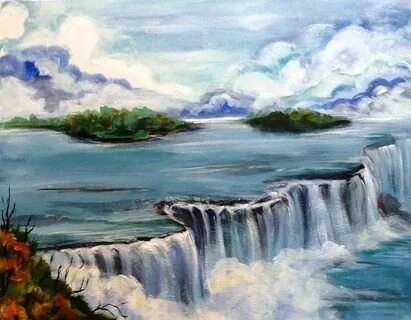 Пейзаж рисунок вода
