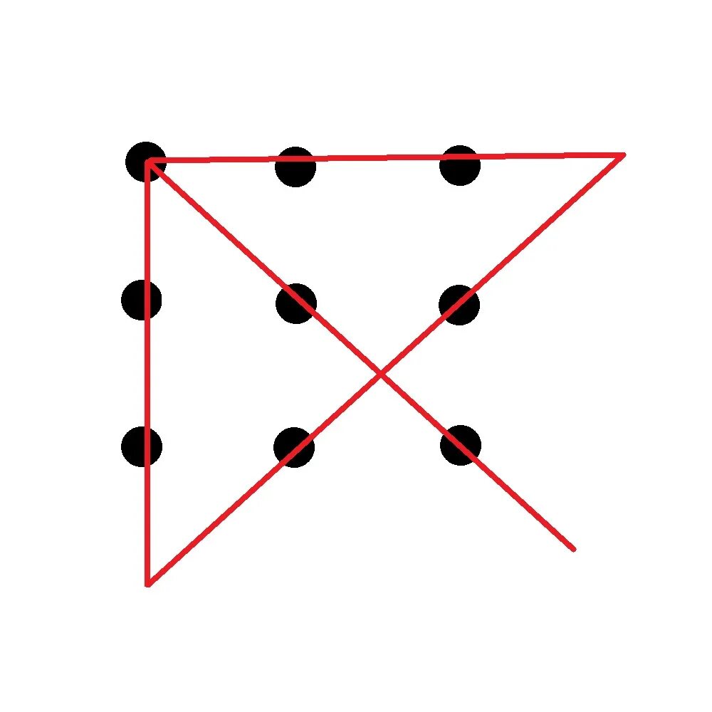 Головоломка 9 точек 4 линии. Соединить 9 точек четырьмя линиями. Соединить девять точек четырьмя прямыми линиями. Соедините девять точек четырьмя линиями не отрывая руки. Девять точек треугольника