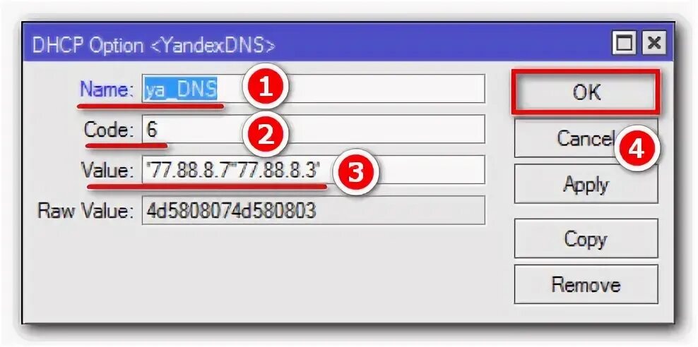 Dhcp options