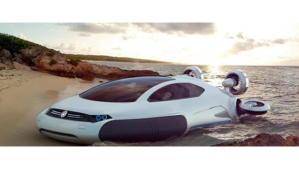 Концепт Volkswagen Aqua. Hovercraft амфибия. Машина на воздушной подушке. Машина в воде. Передвижения по суше