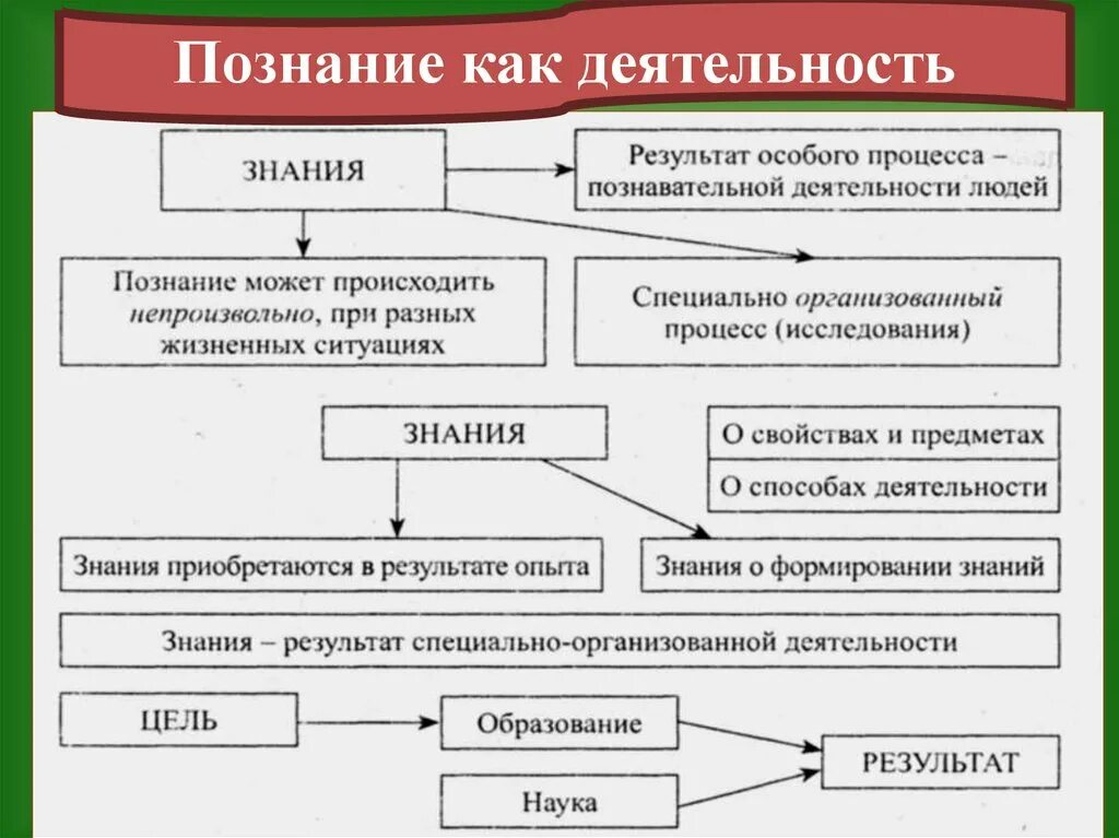 Познание как деятельность. Познание как вид деятельности. Познание как особый вид деятельности.