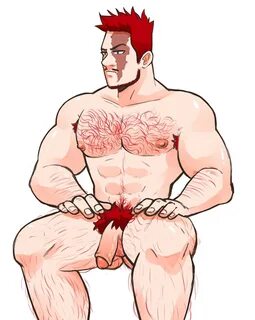 endeavor (my hero academia), enji todoroki, my hero academia, balls, bara, ...