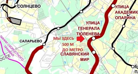 Станция метро тютчевская на карте