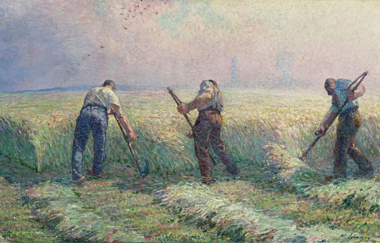 Выполнение работ в поле. Григорий мясоедов. страдная пора (косцы). 1887. косари в поле 19 век картины. лебаск косари. песнь косаря чайковский картина художника.