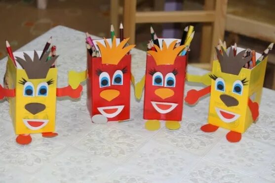 Portalápices y Caja multiuso con 3 divisiones Поделки, Школьные украшения, Короб