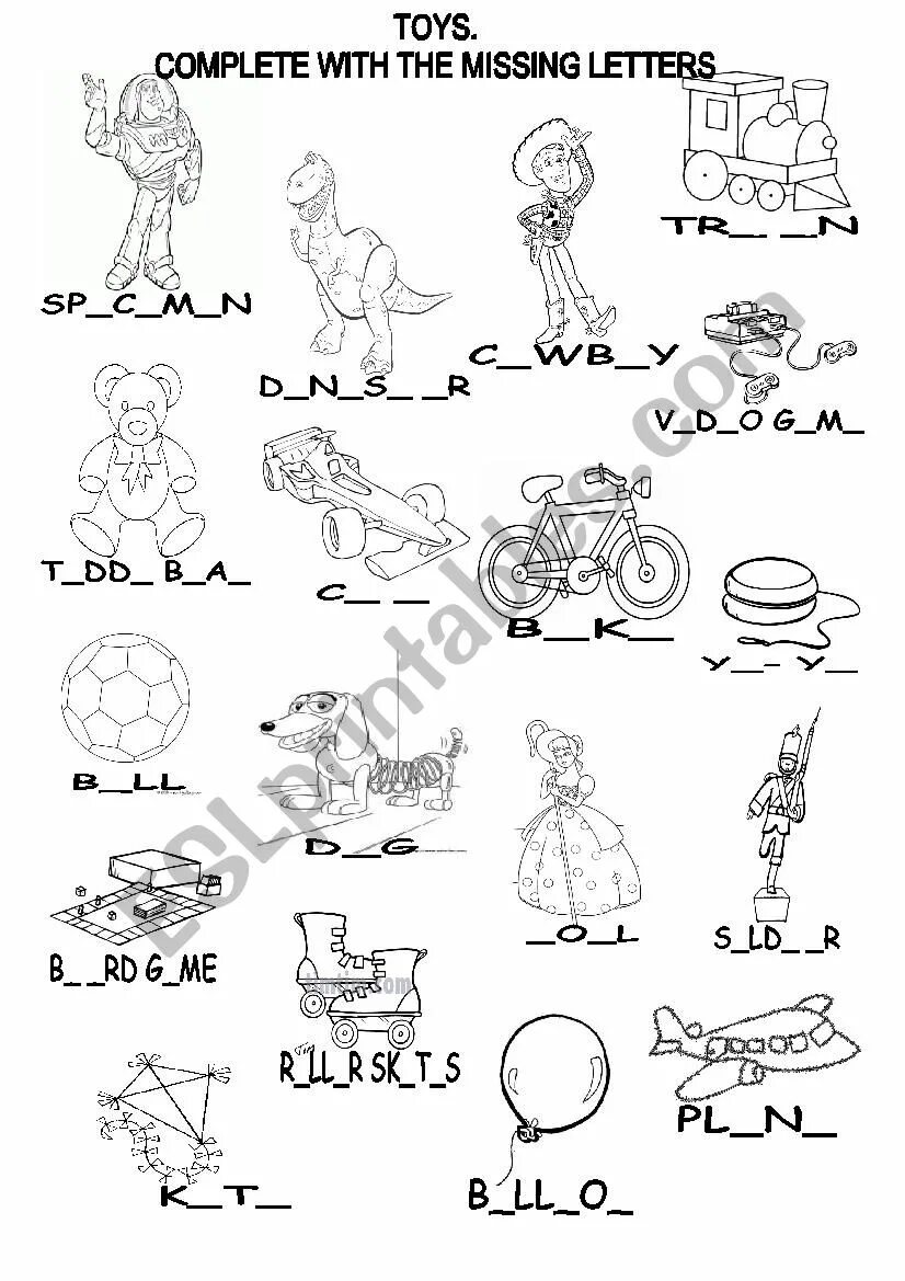 Toys Worksheets filword. Ancient Toys Worksheet. Very old Toys Worksheet. People with Toys Worksheet. Complete the toys