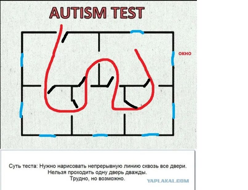 Тест на аутичность у взрослых. Диагностические тесты на аутизм. Тест на аутизм двери. Решение теста на аутизм. Проведите непрерывную линию через все двери.