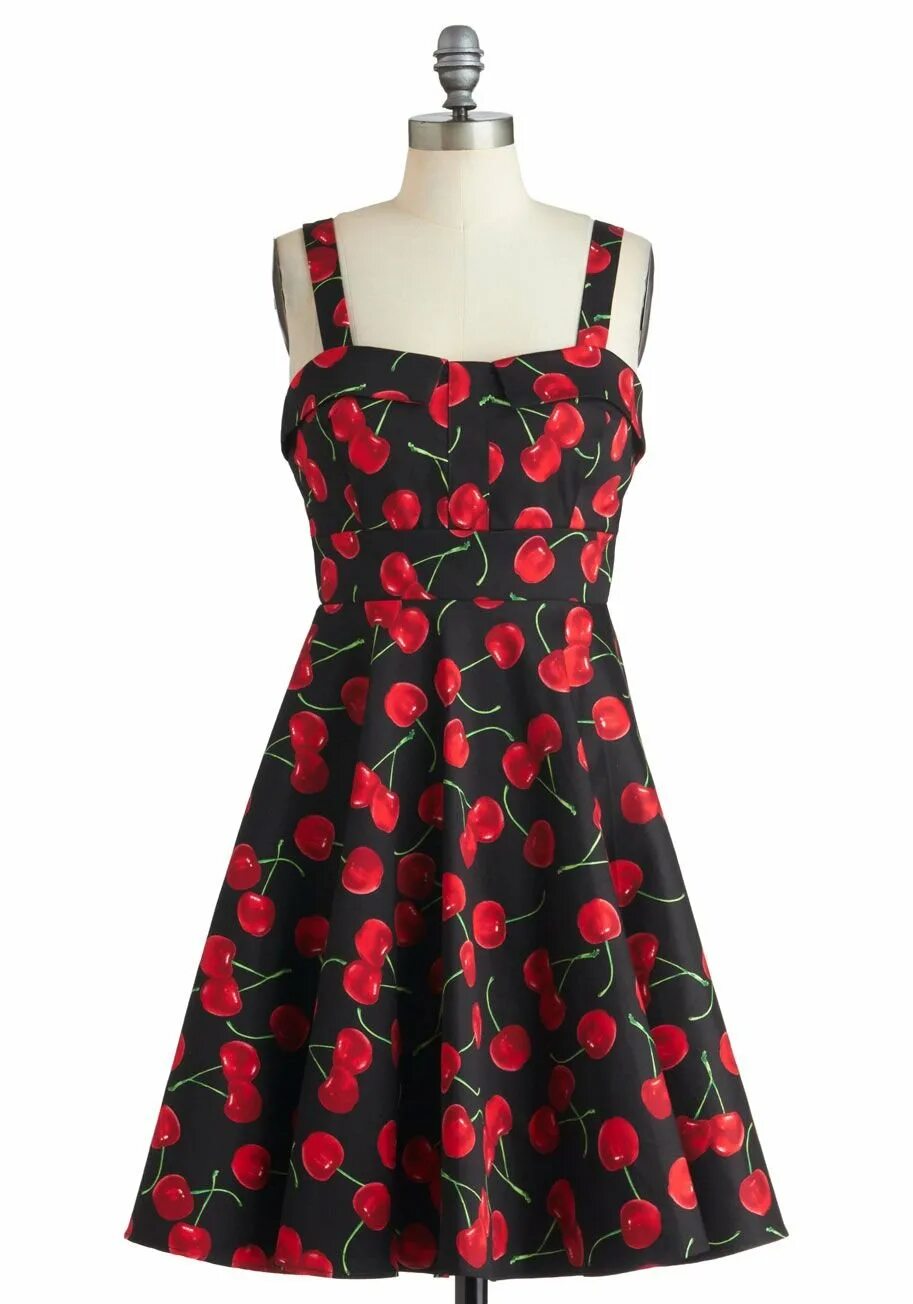 Cherry dress. Платье с вишнями женское. Черное платье с вишнями. Cherry dress. Сарафан с вишенками.