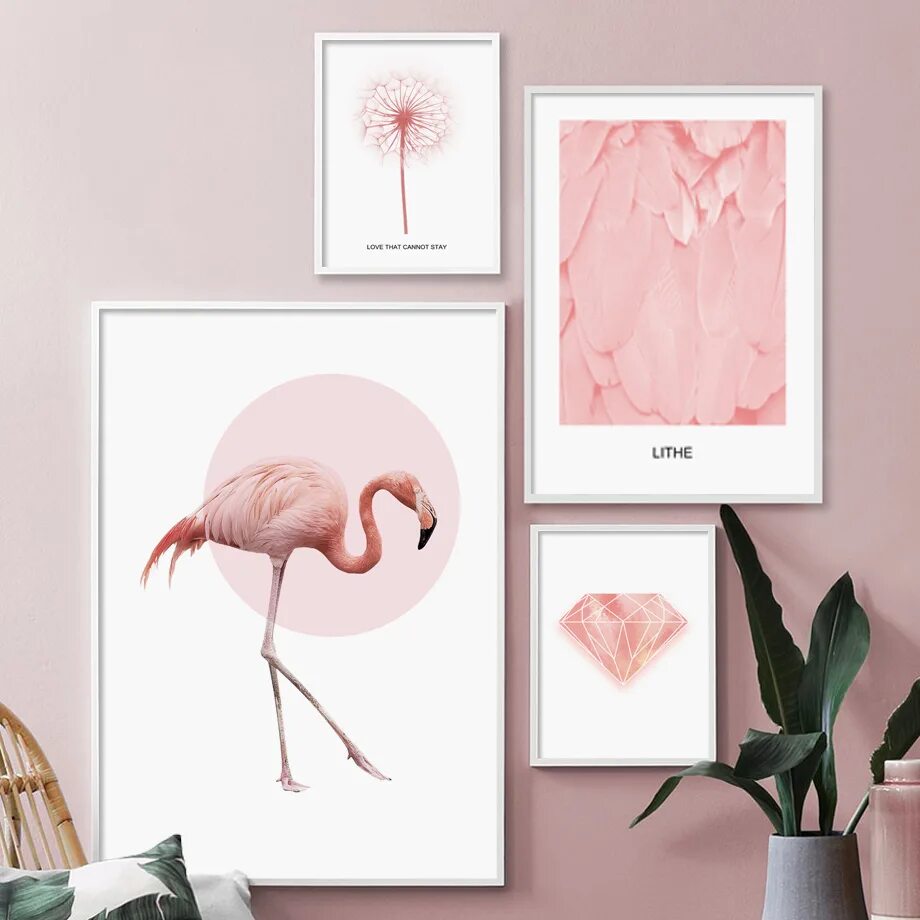 Два фламинго на а4 картины для интерьера Pink Flamingo Paint by Number Kit/ Flamingo Print/ Flamingos/ Flamingo Art/ Flam