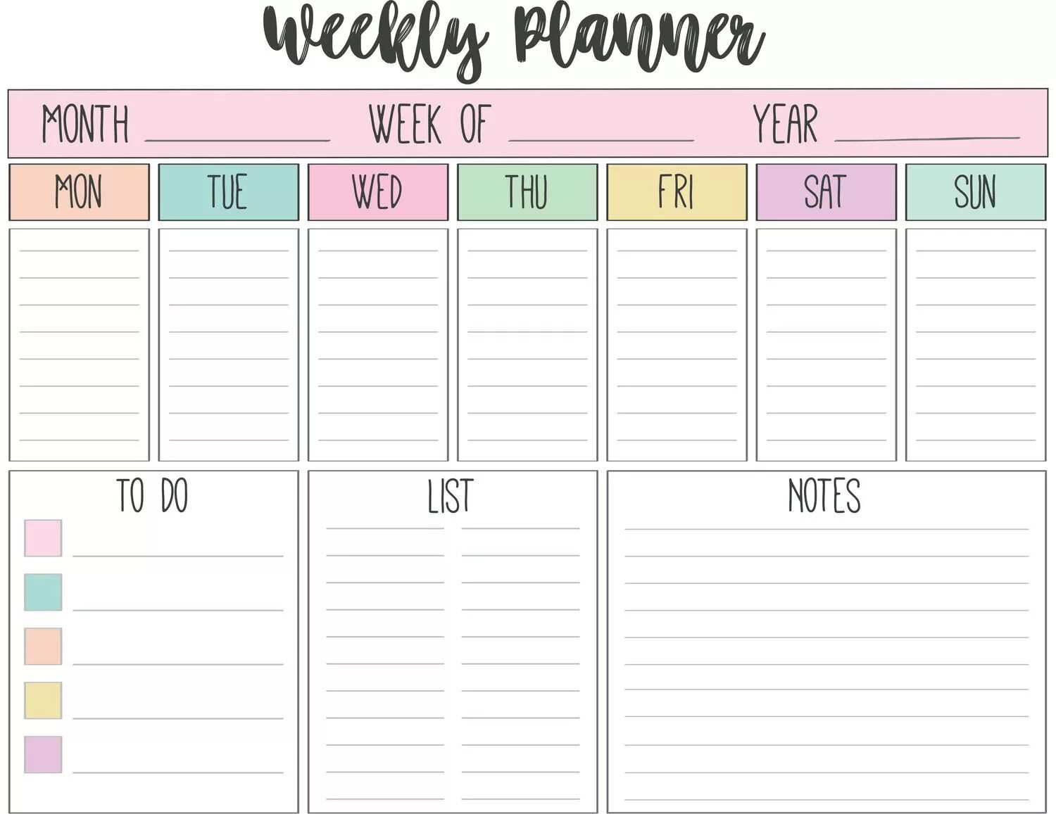 Week month. Planner шаблоны для печати. Планер на неделю. План на месяц для ежедневника. Страницы для планера.