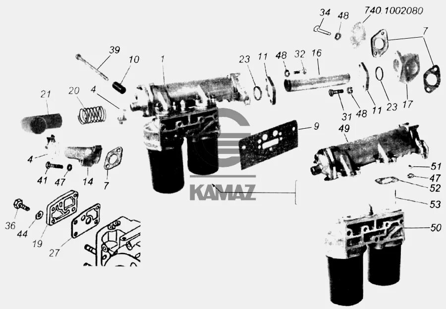 Как открутить масляный фильтр камаз Фильтр центробежный очистки масла на 7403.10-260 (Евро 0) Схема, каталог детал
