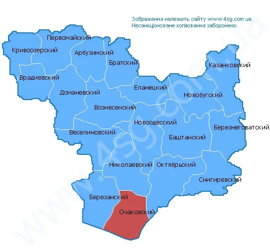 Районы николаевской области карта