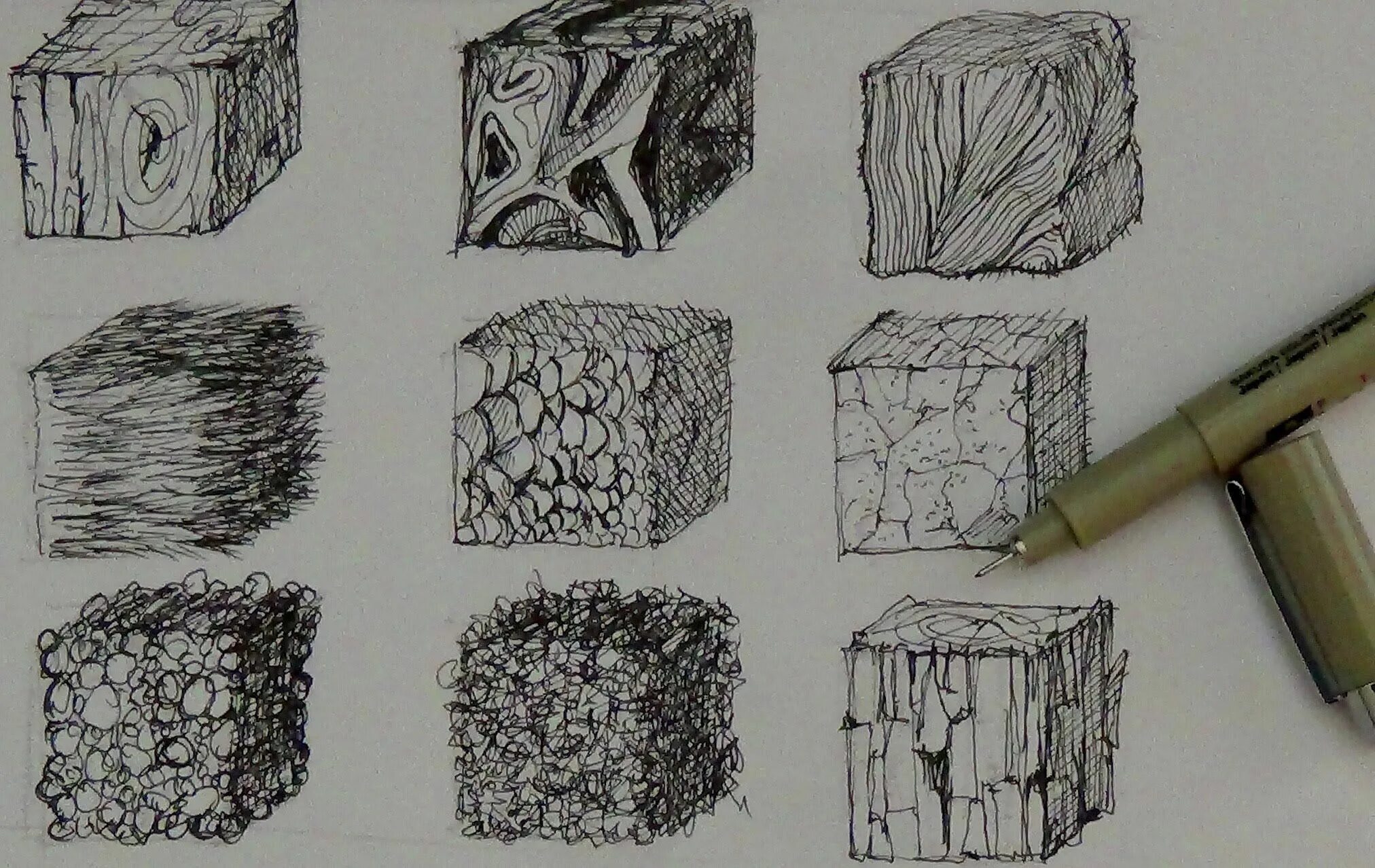 Different textures Texture drawing, Ink pen drawings, Ink drawing