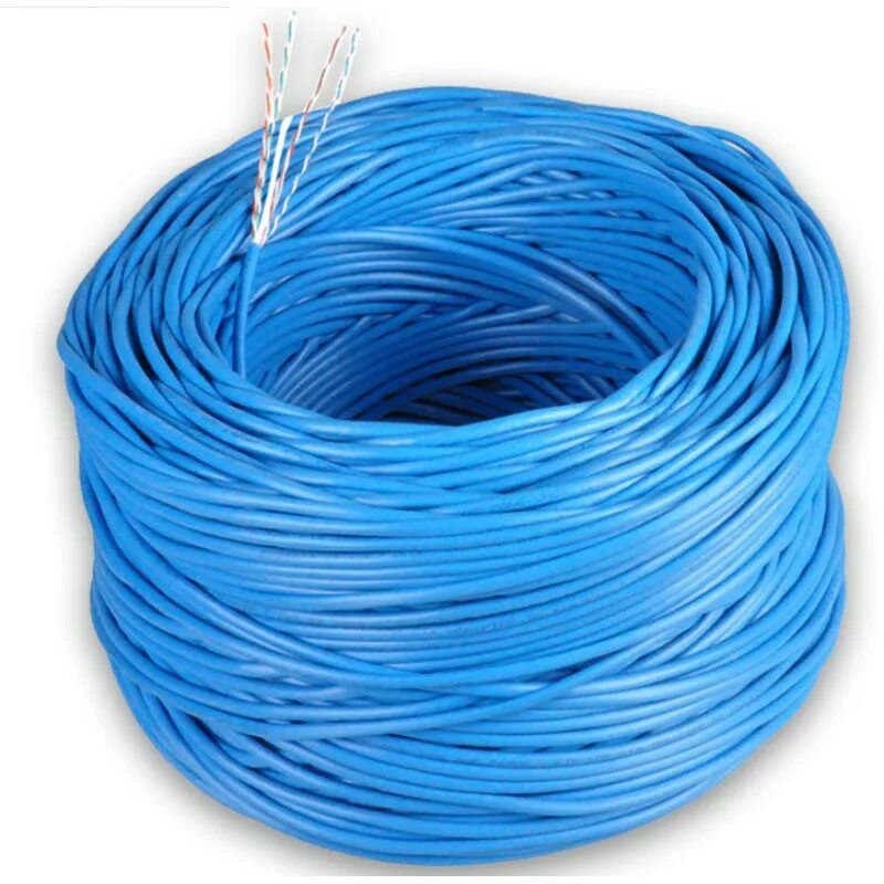 Cabeus utp-4p-cat. Кабель бухта 305 метров. Utp 24awg. Патч-корд rj45-rj45. Витая пара синий.