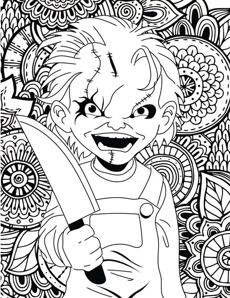 Страшная раскраска для детей распечатать Image result for Scary Horror Coloring Pages Scary coloring pages, Halloween col