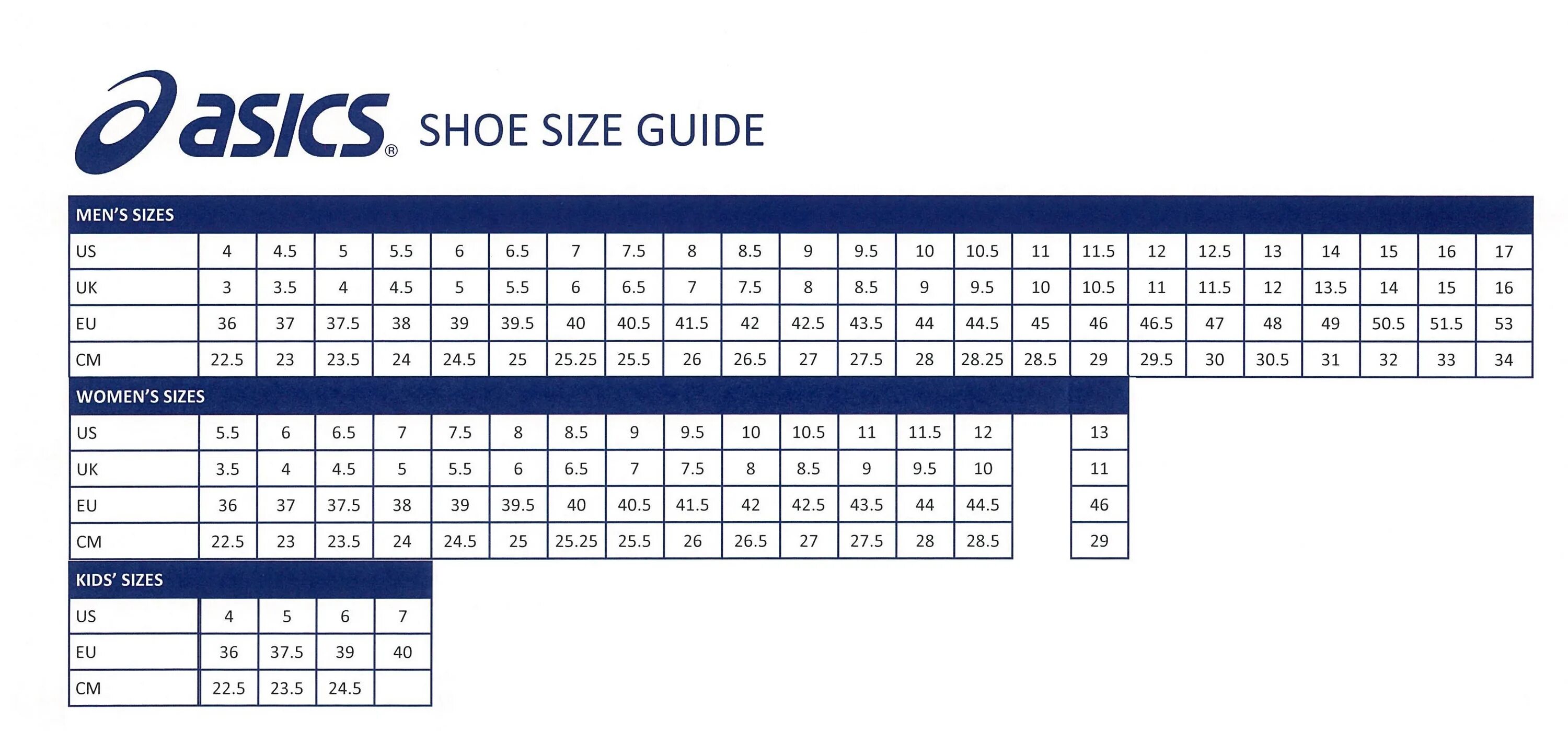 ASICS Shoes sizing. Размерная сетка асикс женские. Асикс Footwear Size Chart. Размерная сетка ASICS женская.