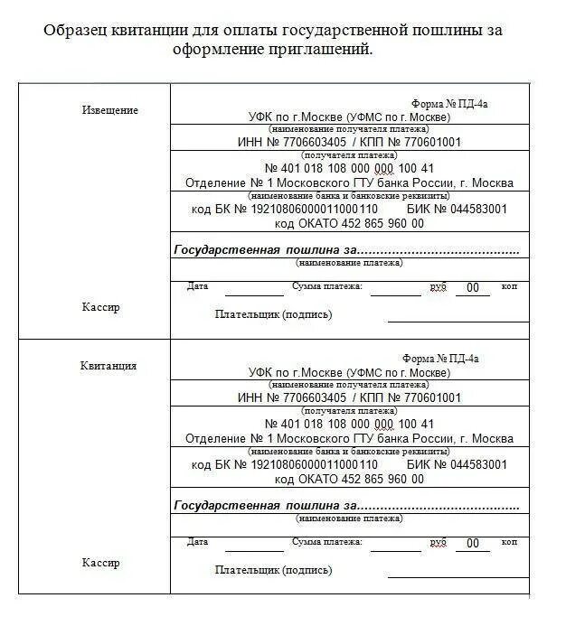 Какова госпошлина. Квитанция по оплате госпошлины на ВНЖ. Квитанция об оплате госпошлины. Образец оплаты госпошлины. Реквизиты квитанции об оплате.