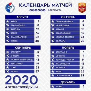 Расписание матчей лиги фнл