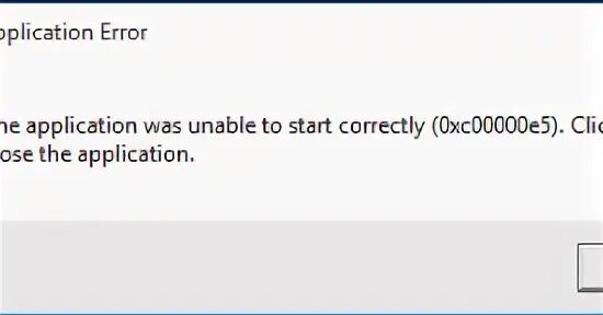 Error starting application