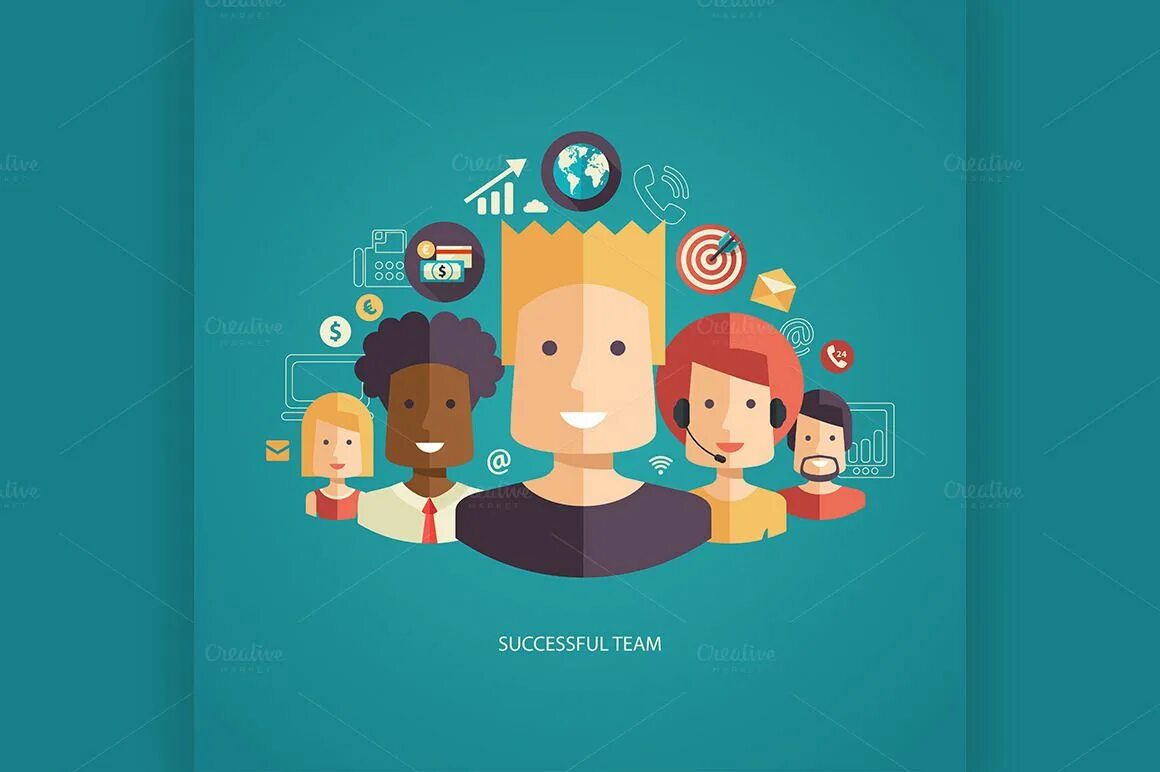 To be a team player. Креативные картинки маркетинг. психолог плоский дизайн. team player. инфографика человечки.