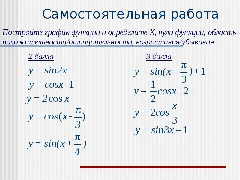 Тема тригонометрические функции 10 класс. Построение тригонометрических функций примеры. Преобразование графиков триг функций. Преобразование тригонометрических функций 10 класс. Графики тригонометрия функции преобразования.