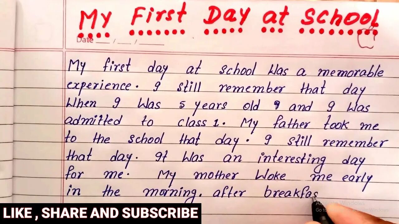 My first day at the mine. My first Day at School сочинение. How to write my School Day. First Day at School essay. School Day essay.