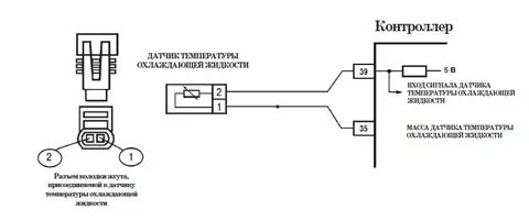 Схема подключения наружного датчика температуры
