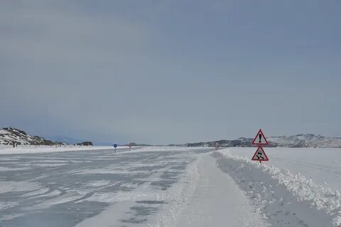 Ледовая переправа на ольхон