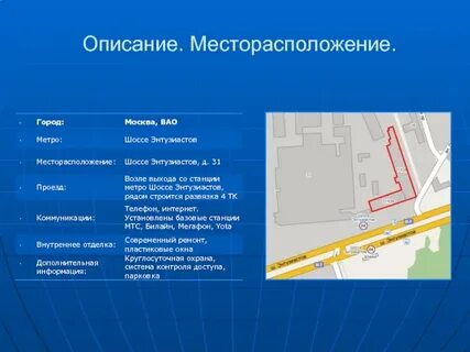 Местонахождение имущества адрес