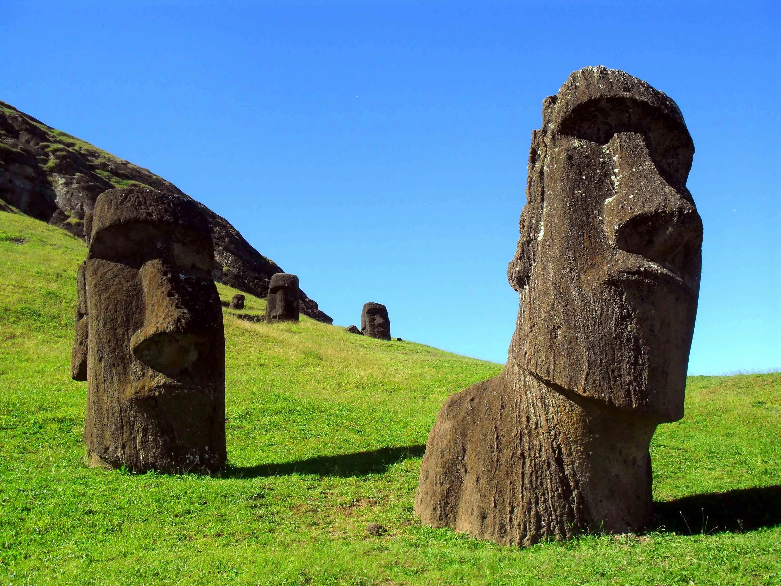 Земли которые не разгаданы. Моаи (статуи острова Пасхи), Чили. Каменные статуи Моаи остров Пасхи Чили. Истуканы Рапа-Нуи остров Пасхи. Статуи Моаи в Чили.