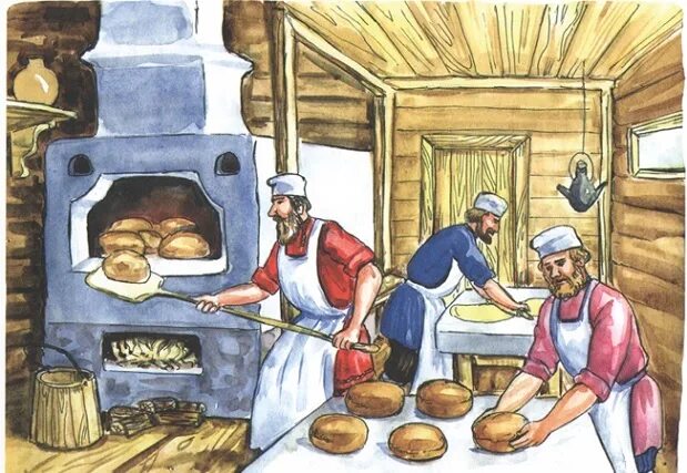 Книга печем хлеб. Иллюстрации хлебобулочных изделий для детей. Пекарня средневековья. Пекарное ремесло на Руси. Иллюстрация производства хлеба.