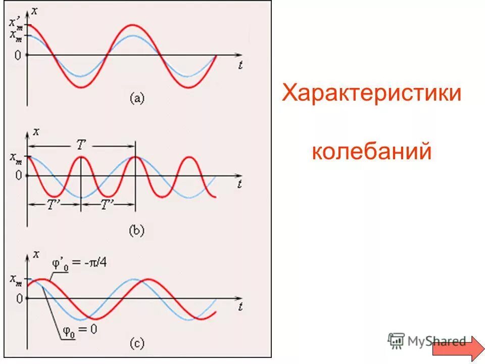 Изобразите график свободных колебаний