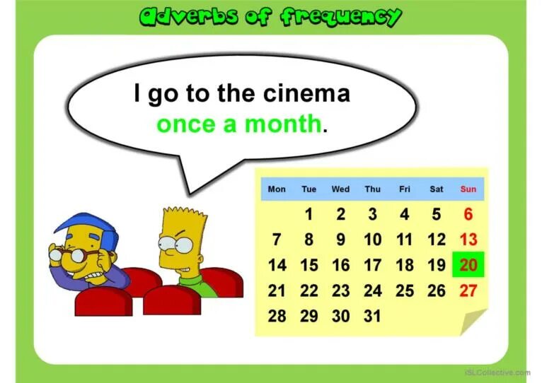 Does it once a week. Once a month. once twice. once a week. once twice a week правило.