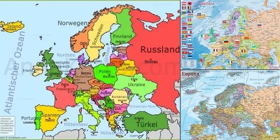 карта европы с городами на русском языке