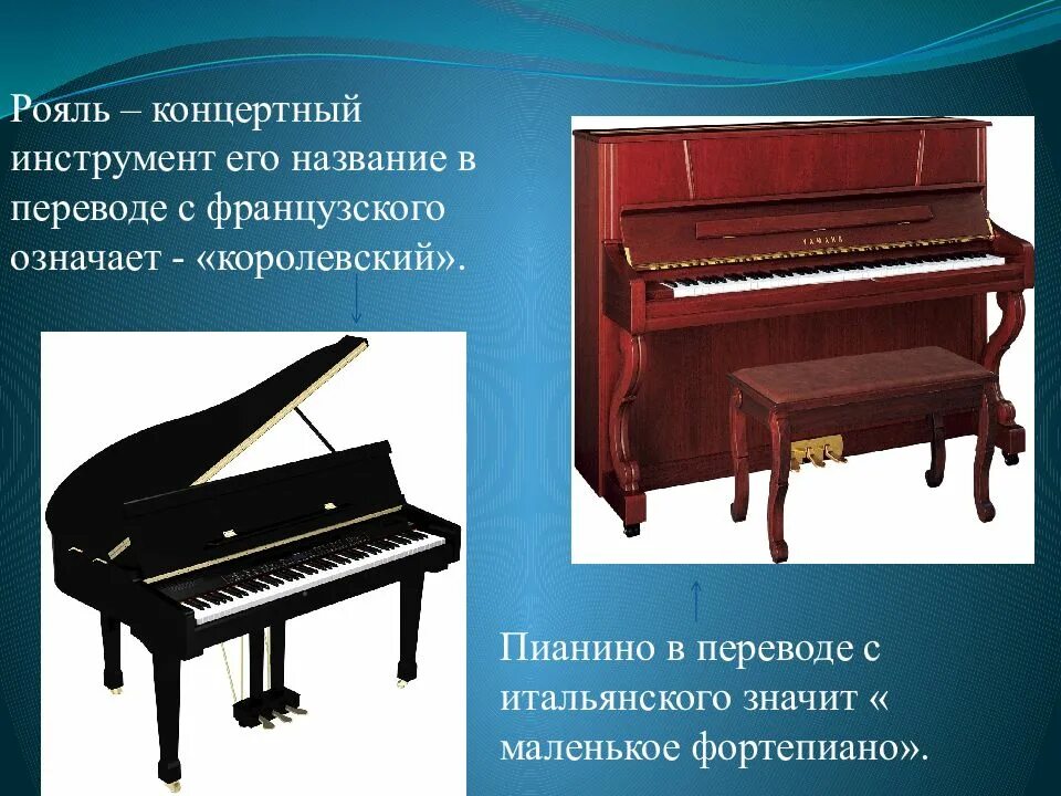 Каким инструментам относится рояль