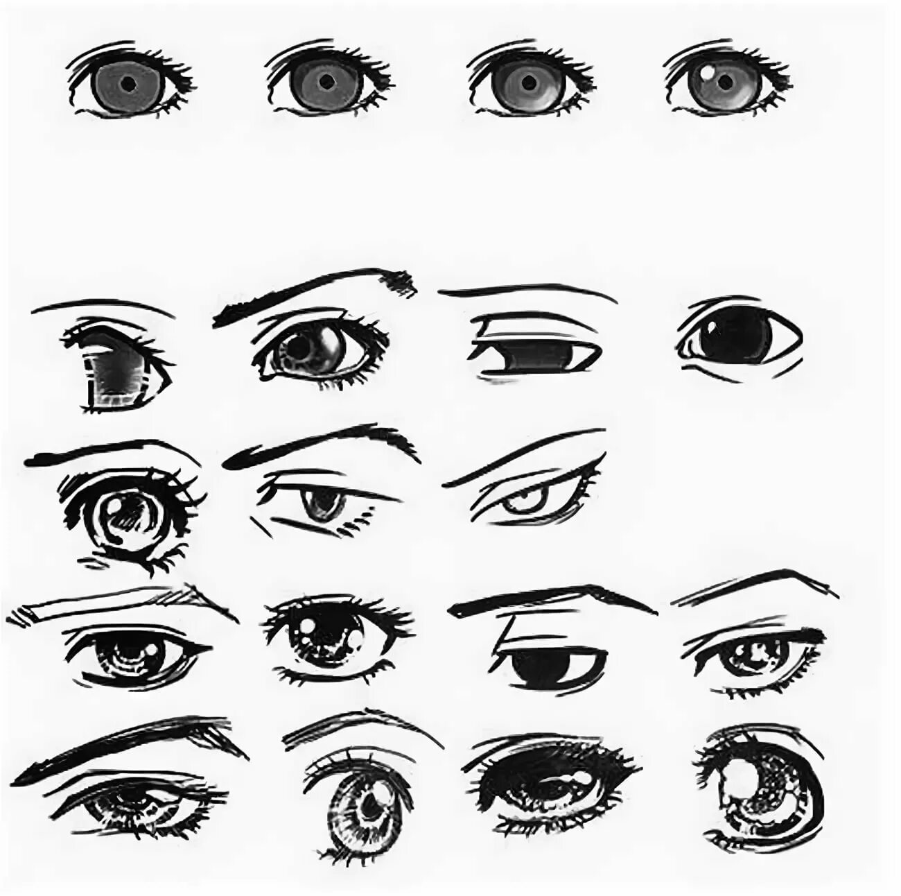 Виды рисунков глаз