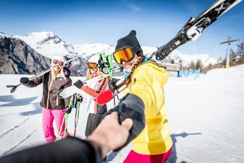 My friend skis